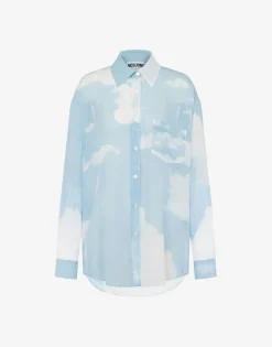 Moschino Co-ords|Shirts & Tops^Shirt in georgette ""In The Cloud"" AZURE