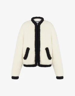 Moschino Coats & Outerwear|Co-ords^Short jacket in superfine lambswool IVORY