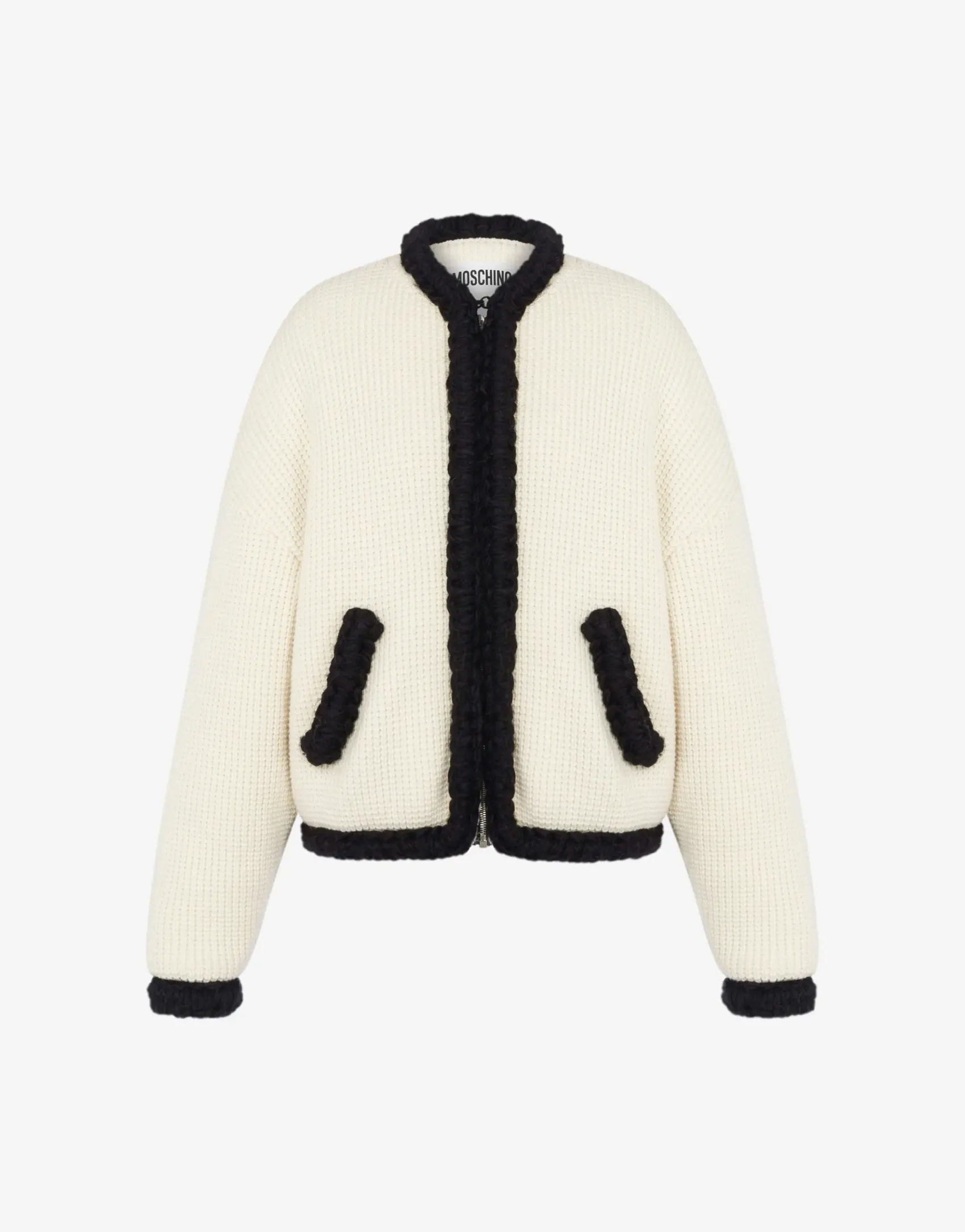 Moschino Coats & Outerwear|Co-ords^Short jacket in superfine lambswool IVORY