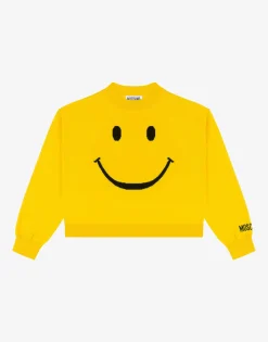 Moschino Girl^Smiley® Embroidery wool sweater SAFFRON YELLOW