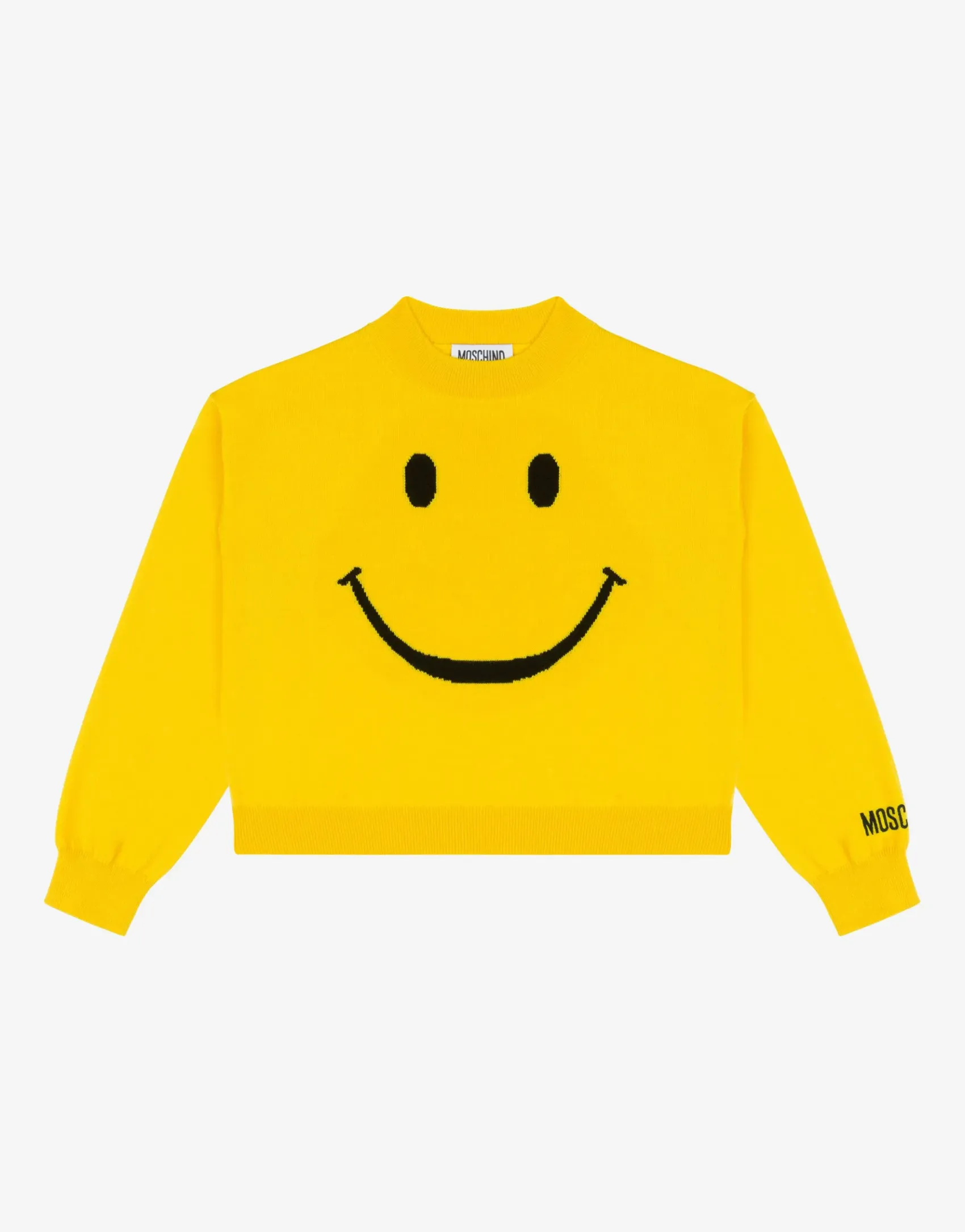 Moschino Girl^Smiley® Embroidery wool sweater SAFFRON YELLOW