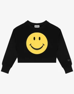 Moschino Girl^Smiley® Patch cotton sweatshirt BLACK