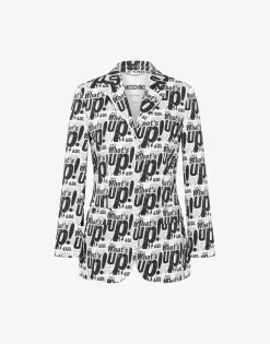 Moschino Jackets|Co-ords^Stretch cotton satin jacket 'What's up' BLACK