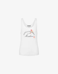 Moschino Shirts & Tops^Stretch Cotton Tank Top Antica Pizzeria WHITE