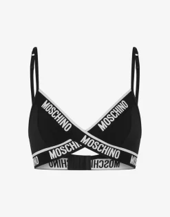 Moschino Underwear^Stretch Jersey Bra Elastic Logo Band BLACK