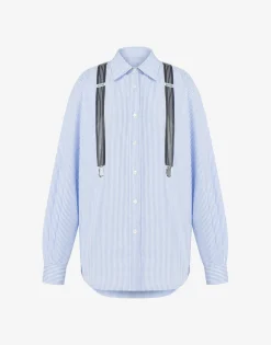 Moschino Shirts & Tops^Striped Poplin Shirt Suspenders AZURE