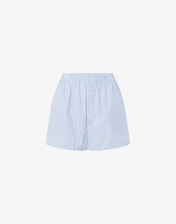 Moschino Pants & Shorts^Striped Poplin Shorts Goose Embroidery AZURE