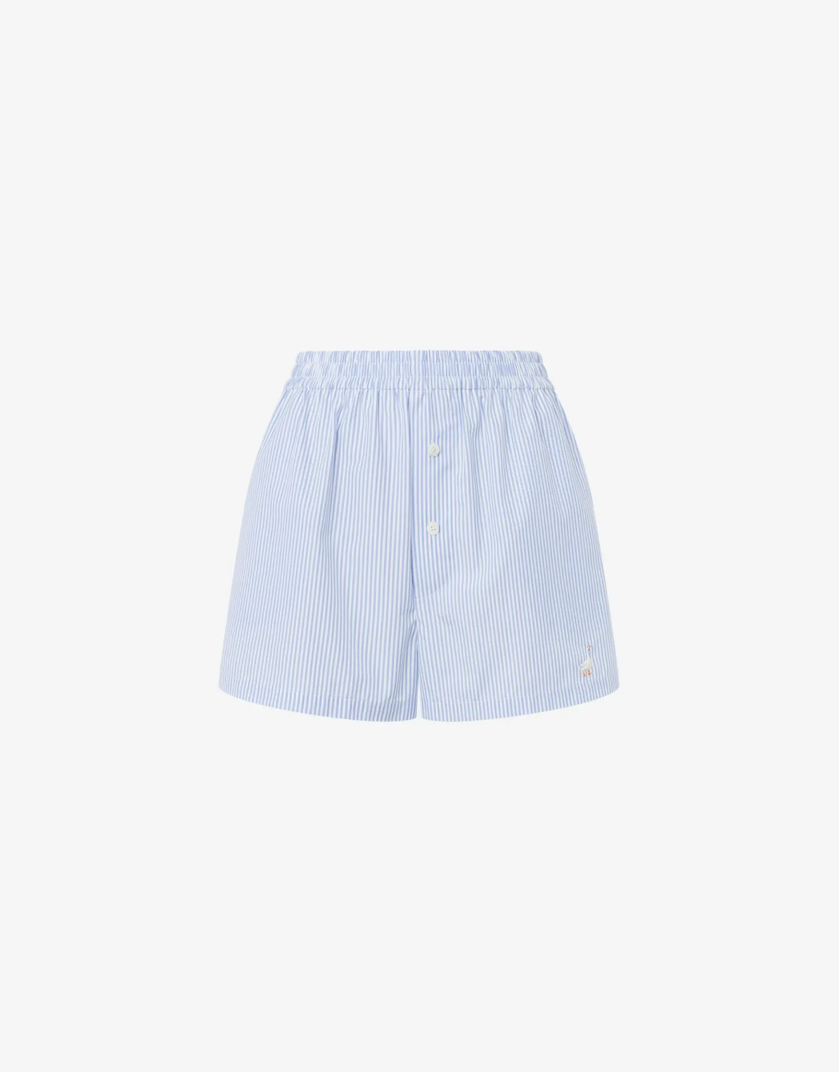 Moschino Pants & Shorts^Striped Poplin Shorts Goose Embroidery AZURE