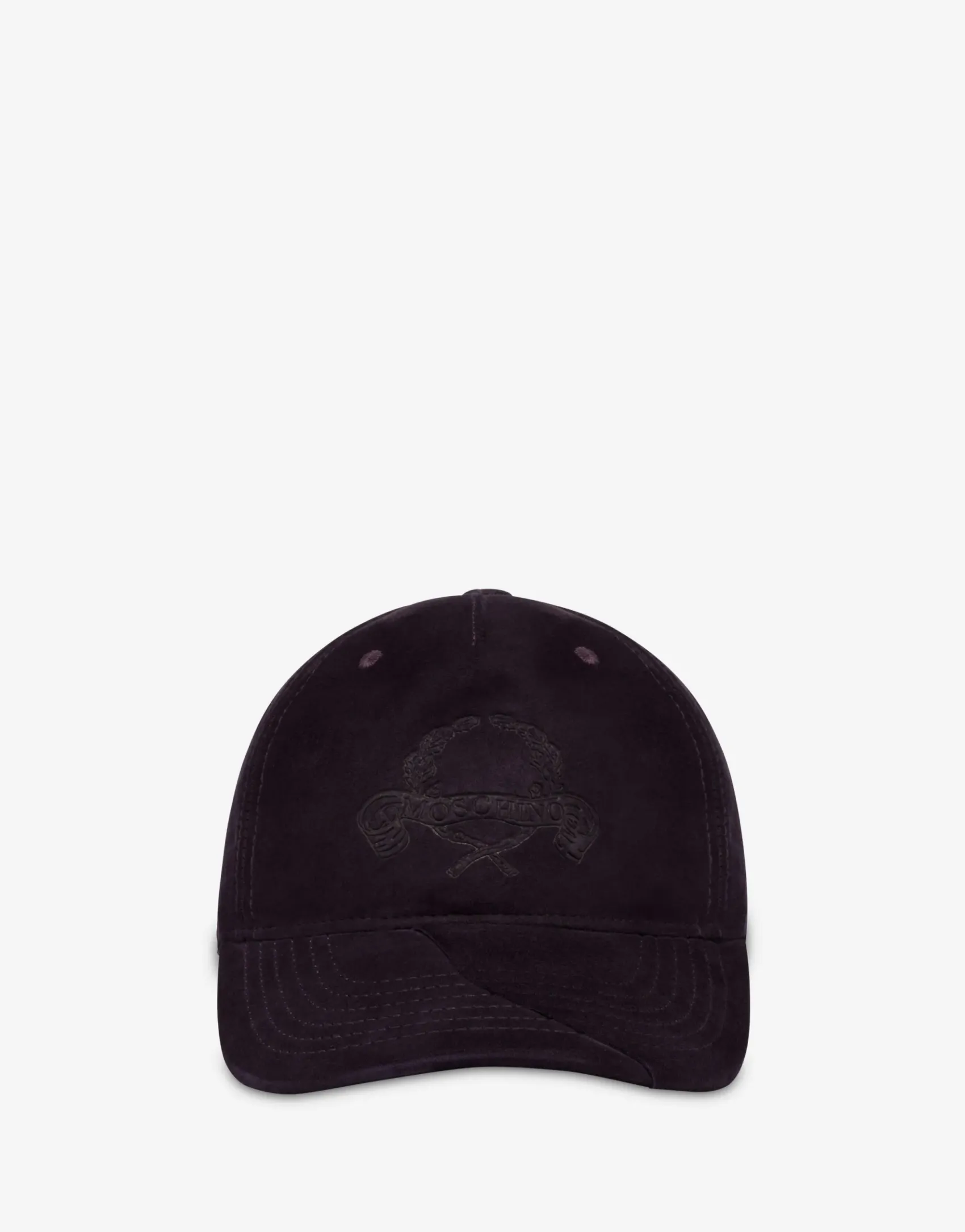 Moschino Hats & Gloves^Suede Hat Laurel Crown Logo DEPP PURPLE