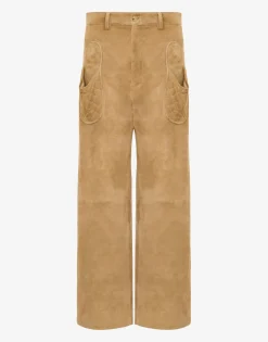 Moschino Pants & Shorts^Suede Pants Slipper BEIGE