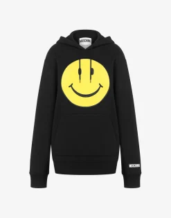 Moschino T-shirts & Sweatshirts^Sweatshirt in organic cotton Smiley® BLACK