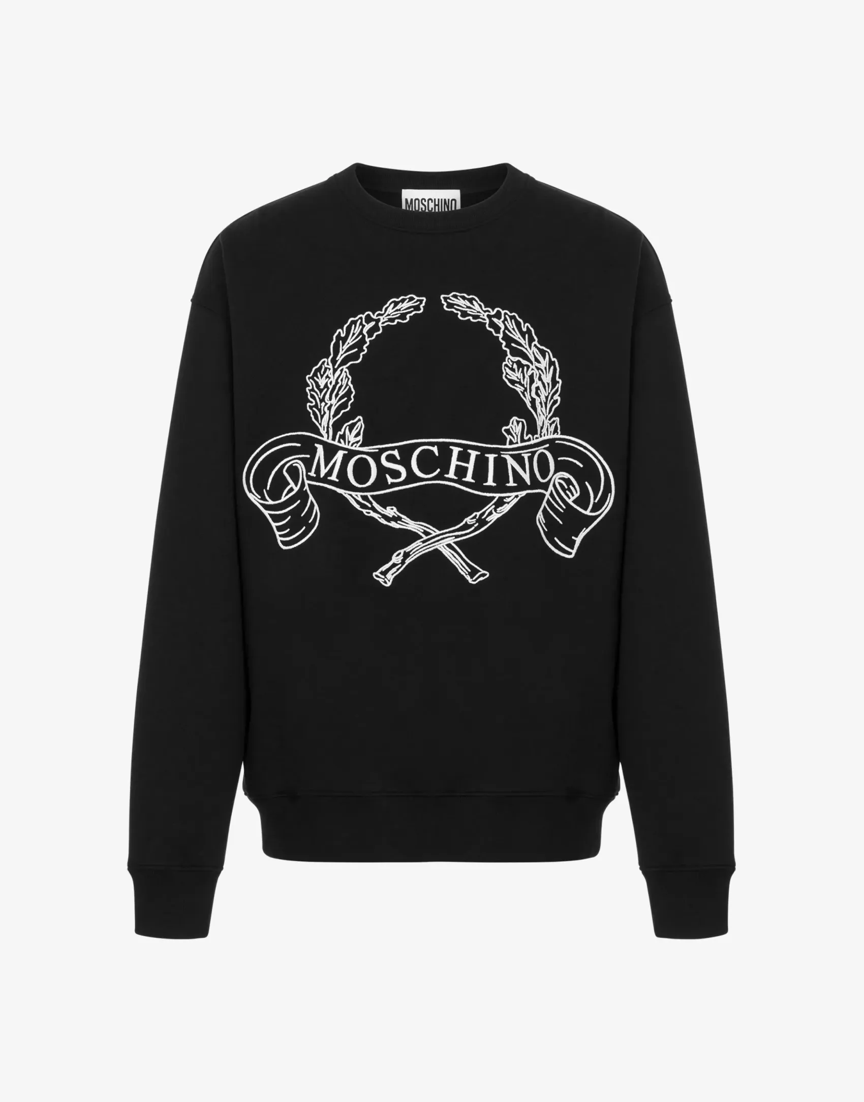 Moschino Sweatshirts^Sweatshirt Laurel Crown Embroidery BLACK