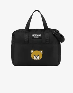 Moschino Baby Accessories^Teddy Patch nylon mom bag BLACK