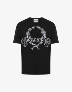 Moschino T-shirts^T-shirt Maxi Laurel Crown Embroidery BLACK