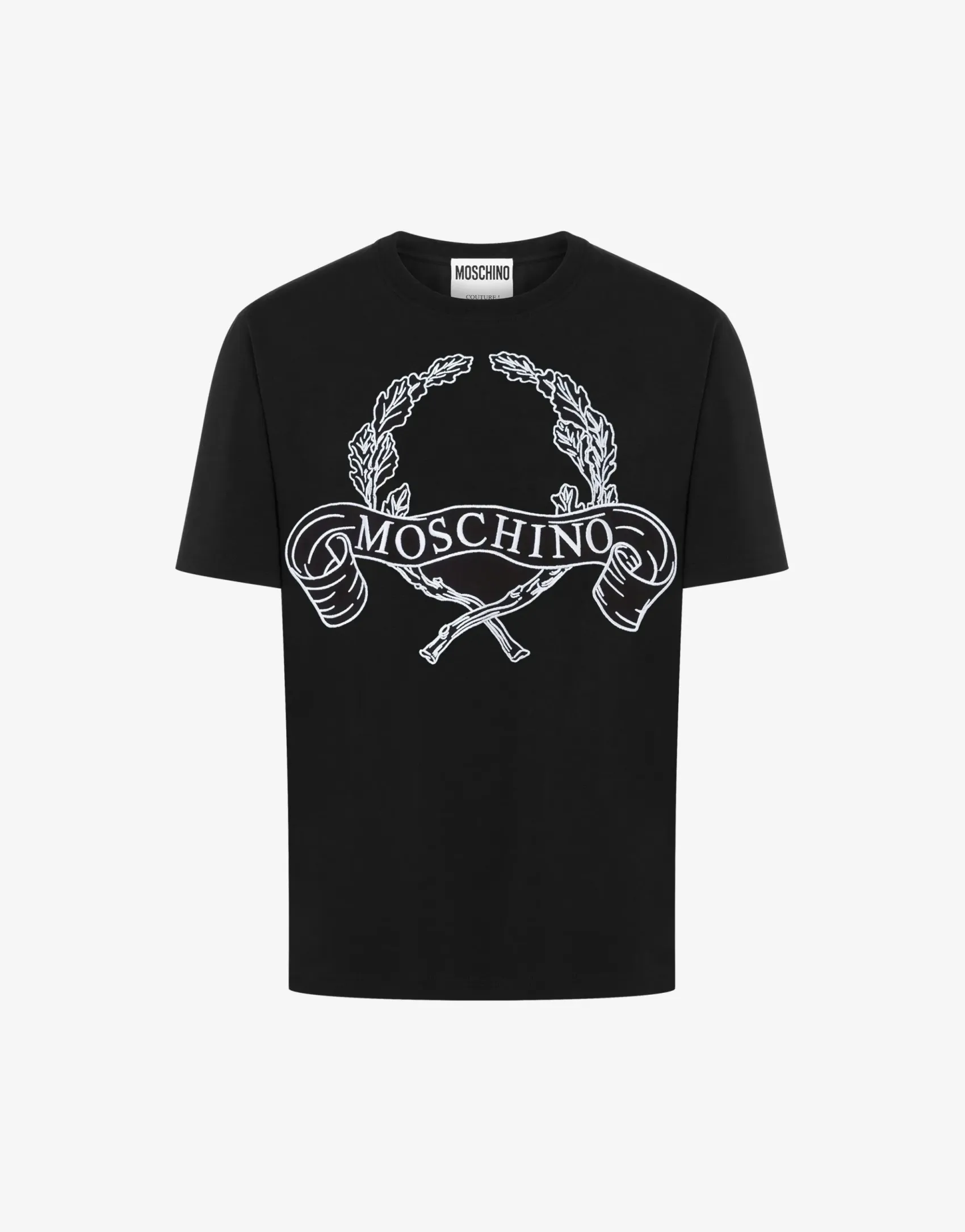 Moschino T-shirts^T-shirt Maxi Laurel Crown Embroidery BLACK