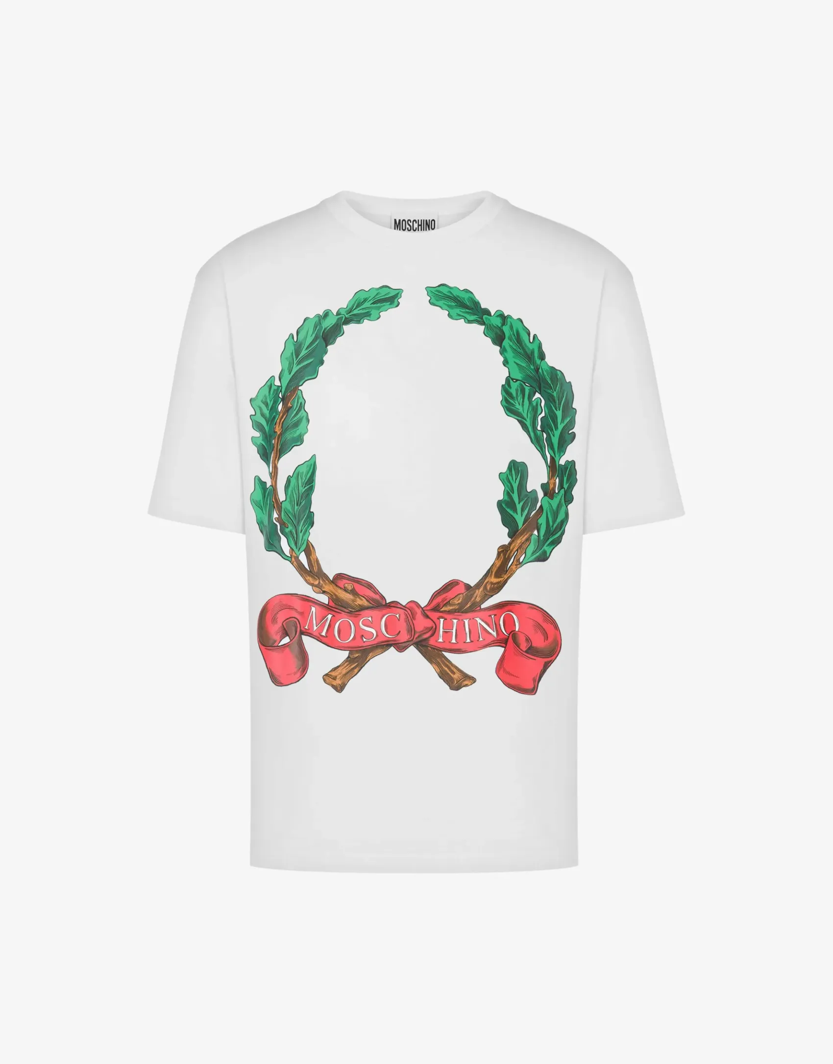 Moschino T-shirts^T-shirt Maxi Laurel Crown Logo WHITE