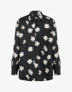 Moschino Shirts^Twill Shirt Allover Daisy BLACK