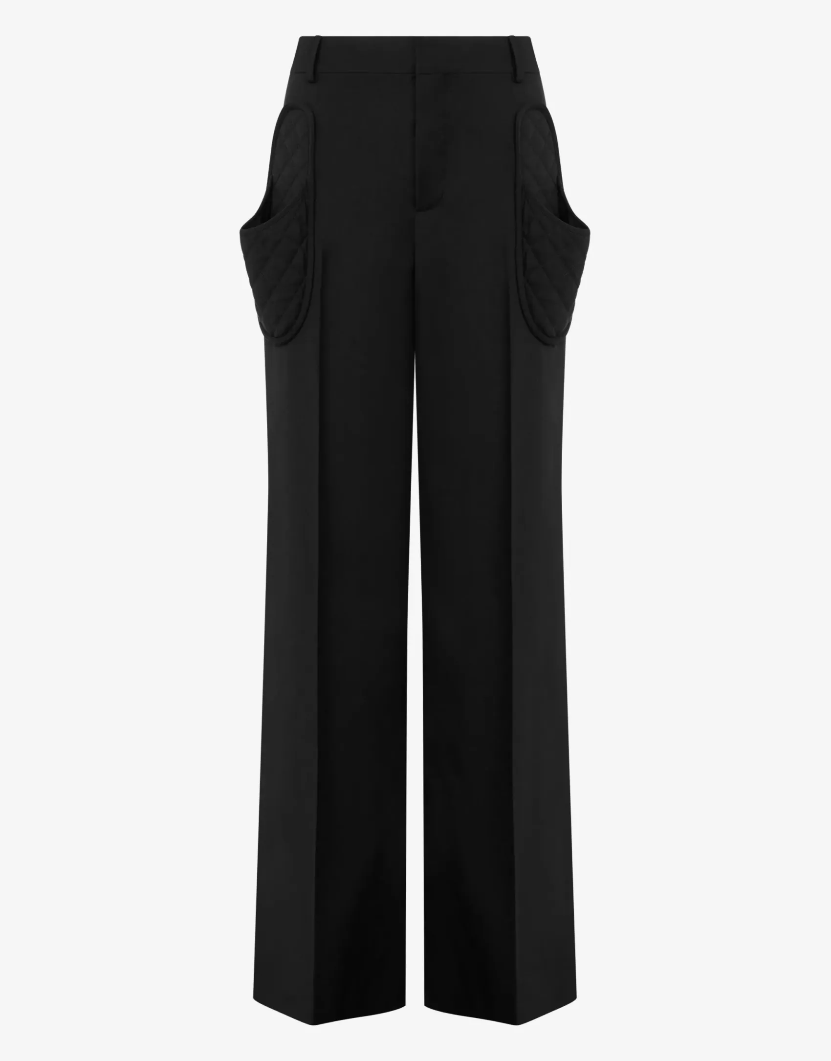 Moschino Pants & Shorts^Wool Canvas Trousers Slippers BLACK