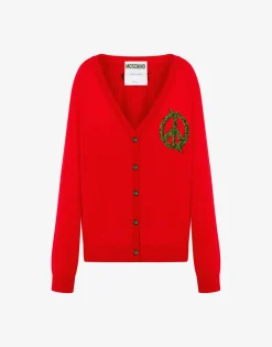 Moschino Knitwear^Wool cardigan Lunar New Year RED
