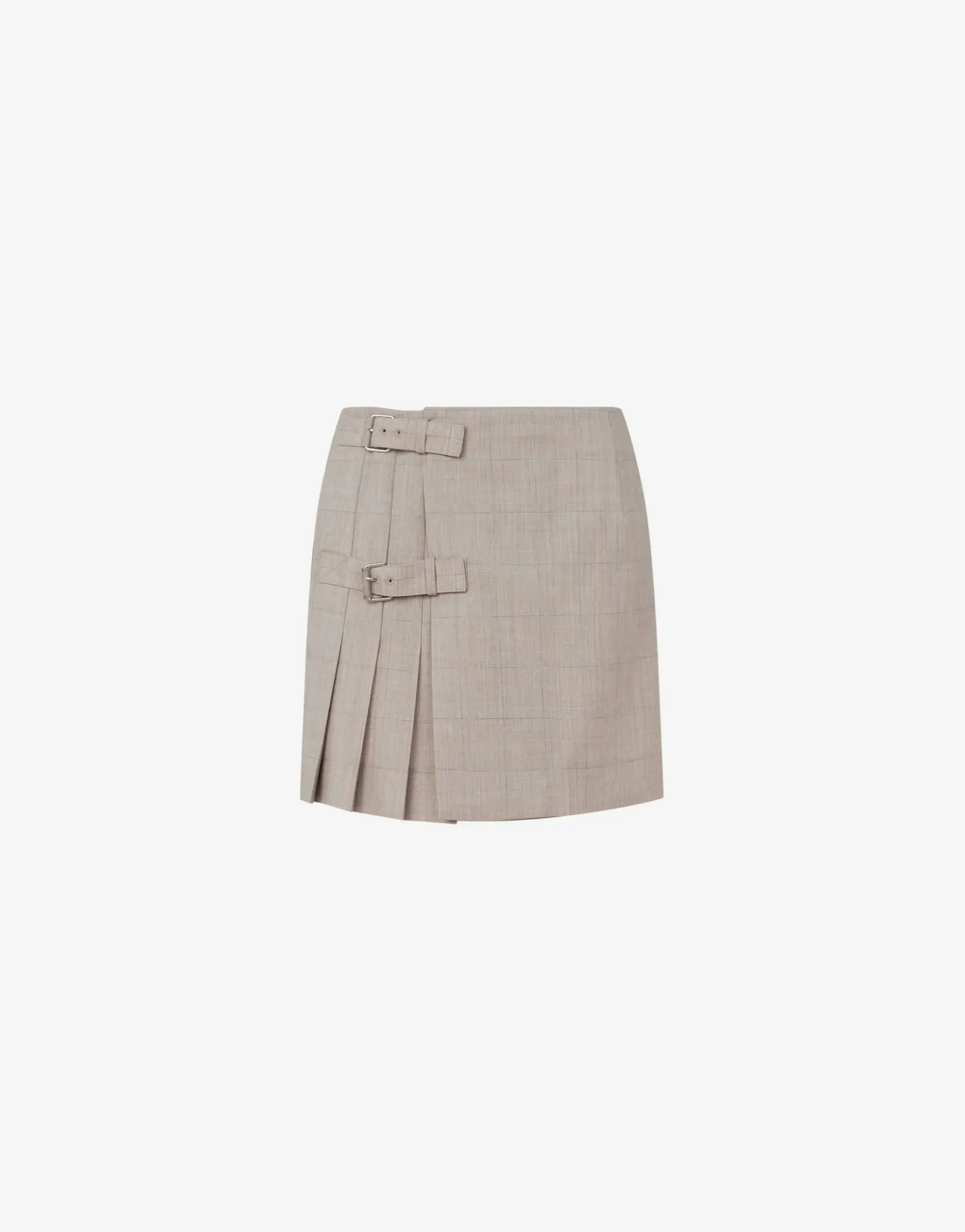 Moschino Co-ords|Skirts^Wool flannel mini skirt with straps LIGHT BROWN