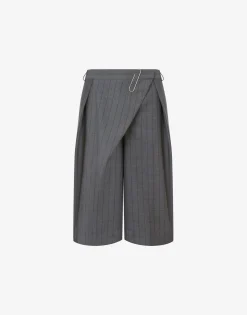 Moschino Co-ords|Pants & Shorts^Wool Pinstripe Bermuda Shorts Office Inspiration DARK GREY